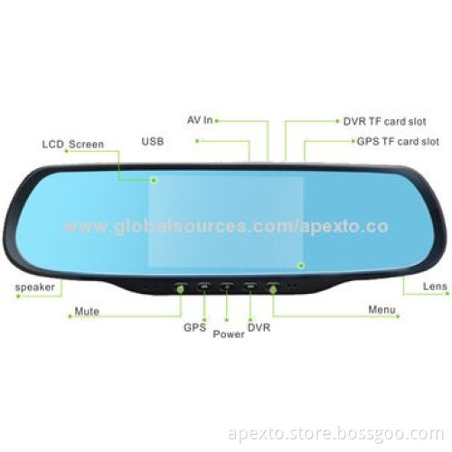 5.0" All-in-one Android System HD Car Rear-view Mirror/Bluetooth/GPS Navigation/Wi-Fi/FM/Dual Lens